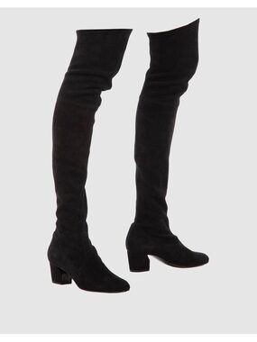 Casadei Black Over-the-Knee Suede Stretch Boots, Size 7